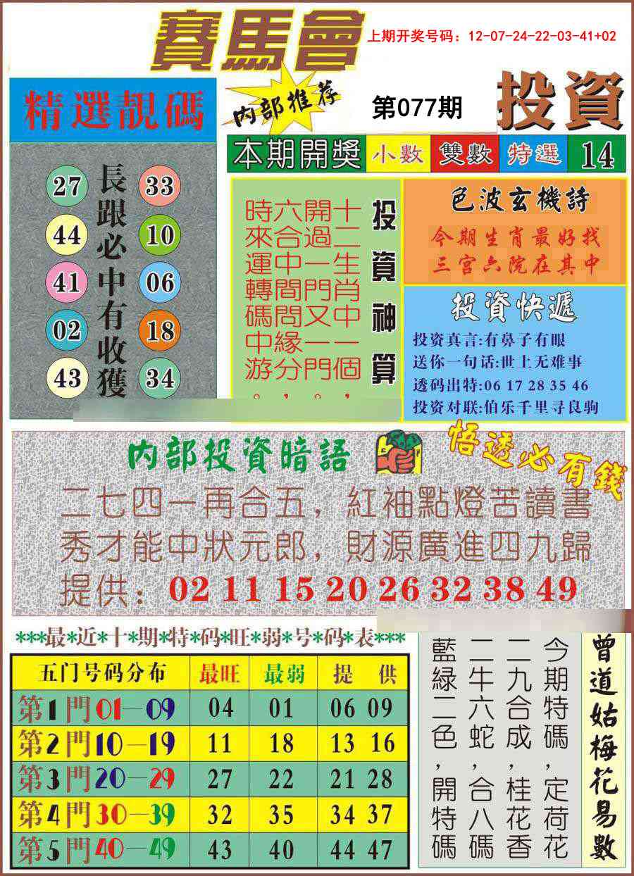 077期马会投资[图]