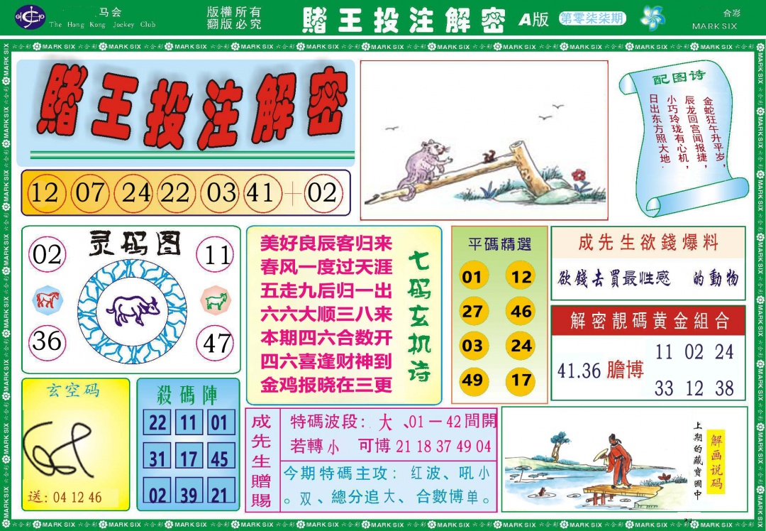 077期赌王投注解密[图]
